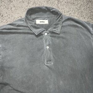 Buck Mason Shirt Mens XL Gray 100% Cotton Polo Casual Preppy Sunwashed